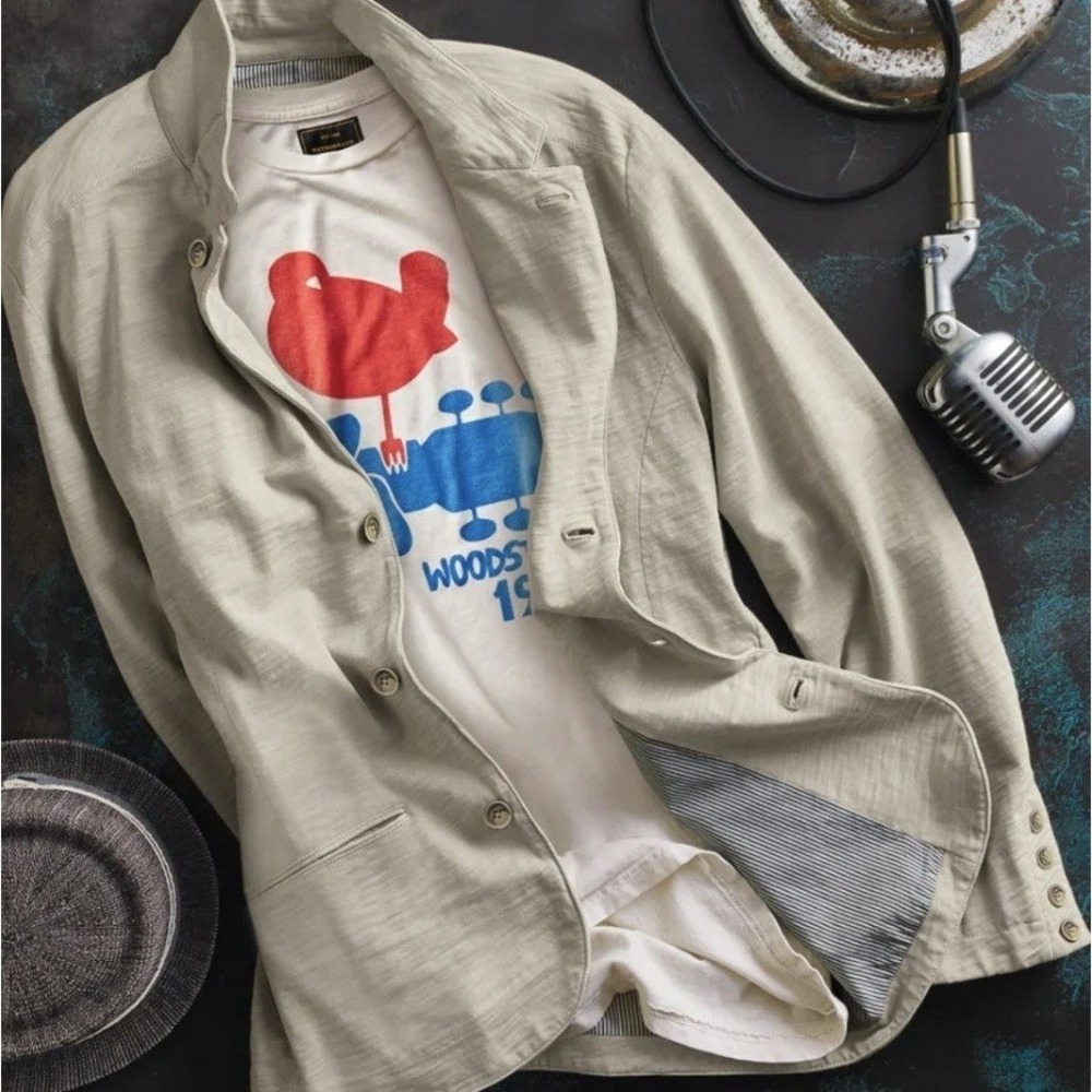 32 Bar Blues Beige Right Now 100% Cotton Jacket Medium